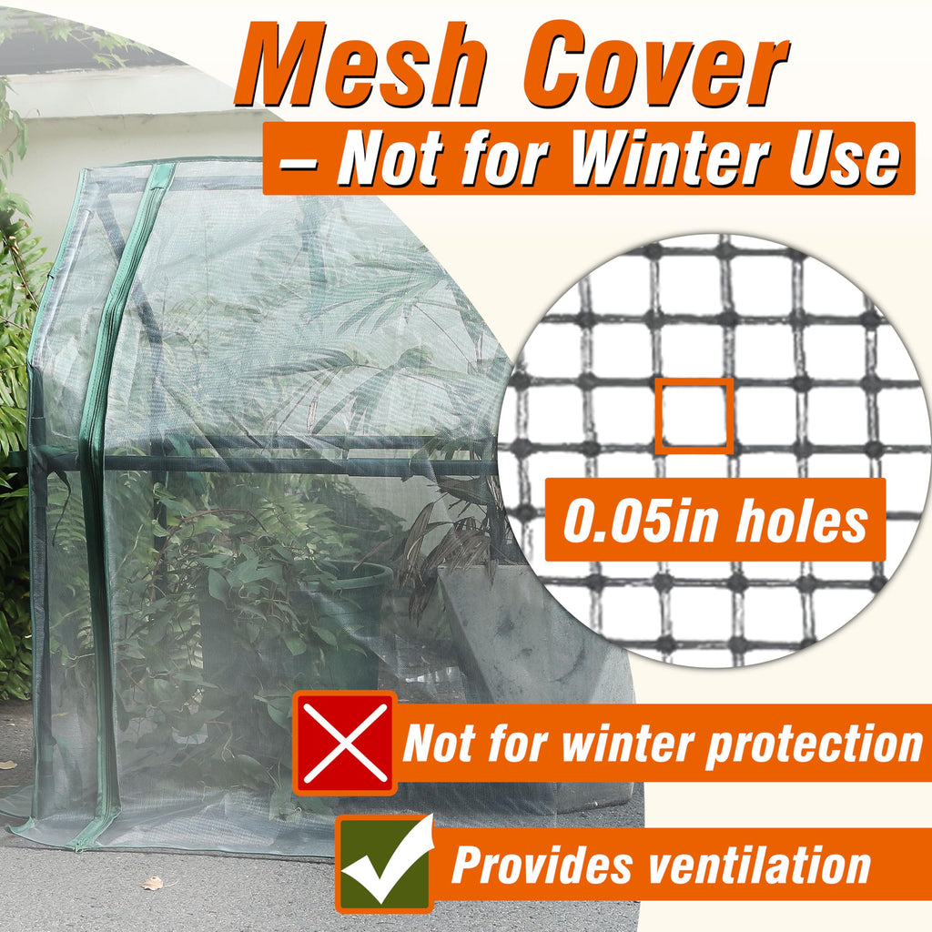 Gardzen Mini Greenhouse with Mesh Cover 36.2"(L) x18.9(W) x33.3(H)