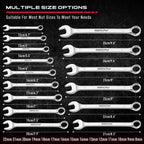 30-Piece Combination Wrench Set - Open End Wrench Set with Organizer Professional 12 Point Wrench Kit Tool for Mechanic Garages Workshops 1/4'' to 1'' & 8-22mm