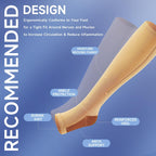 bropite Zipper Compression Socks Women & Men - 2Pairs Calf Knee High 15-20mmHg Open Toe Compression Stocking suit for Walking
