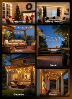 Minetom 100FT Outdoor String Lights with Remote, ST38 Patio Lights Dimmable