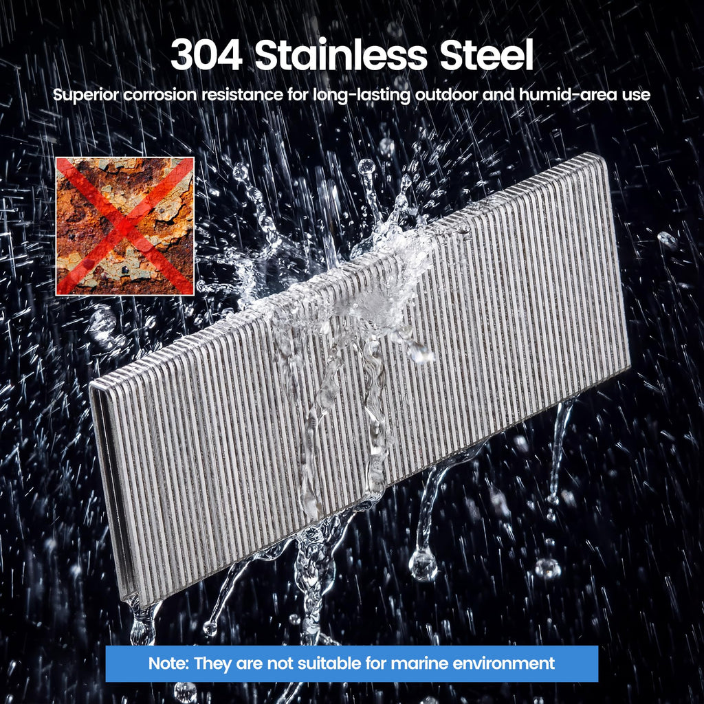 meite 18 Gauge 1/4-Inch Narrow Crown Staples, 1-1/4" Length 304 Stainless Steel Staples for Heavy Duty and Upholstery (1,600 Counts)