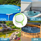 ROMIVO Pool Skimmer Net with 6-Section Reinforced Aluminum Pole, Deep Ultra Fine Mesh Leaf Skimmer Rake for Fast Debris Removal, 56.3" Adjustable Length for Cleaning Swimming Pools, Spas, Tubs & Ponds