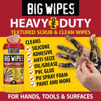 BIG WIPES Heavy Duty Industrial Hand Cleaning Wipes, Textured Scrubbing Degreaser Wipes for Mechanics and Tool Cleaner – 80 Count Canister (1 Pack)
