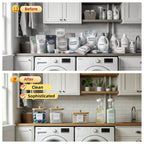 cocolanco 3+2 Pack Laundry Pods Containers & Dryer Sheet Holder & Laundry Detergent Dispenser, Laundry Room Organization and Storage Jars with Lids, Labels and Scoops for Scent Booster, Powder, Pods