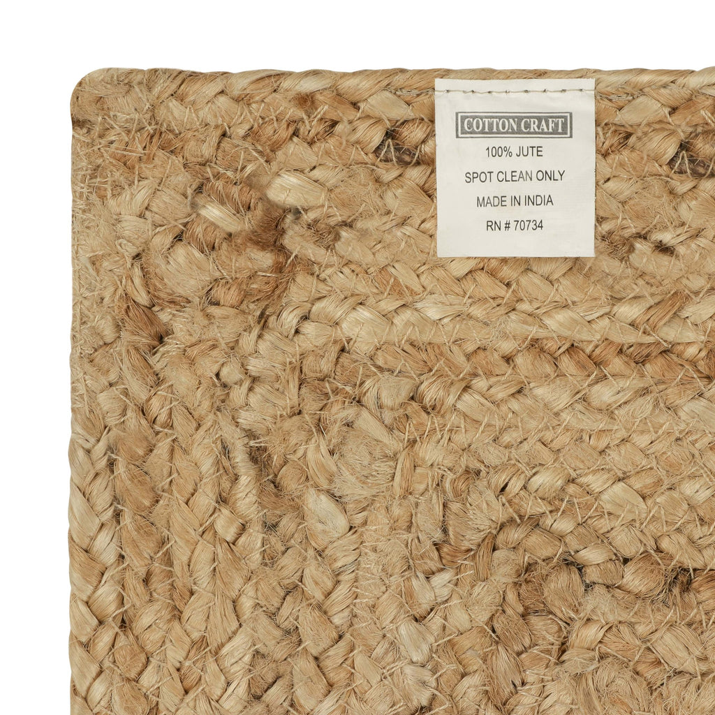 COTTON CRAFT Jute Braided Table Runner - 13x36 inches Natural Table Runner