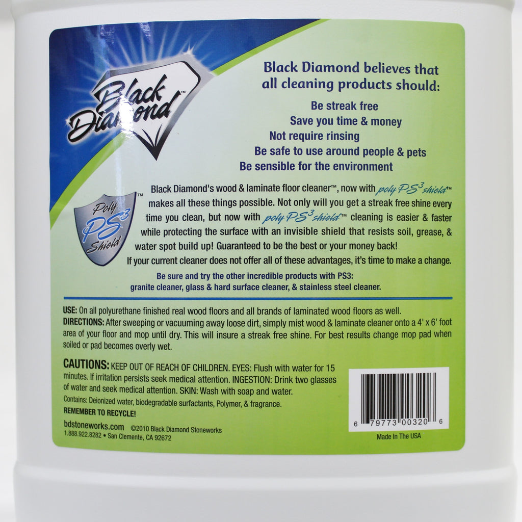 Black Diamond Stoneworks Wood, Laminate, Hardwood & Luxury Vinyl Floor Cleaner Spray – Multi-Purpose Mopping Solution for a Streak-Free Clean s (160 FL Oz)