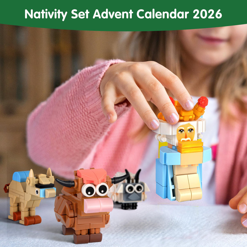 Nativity Advent Calendar 2026 Kids – 24 Days Building Blocks Kits Countdown Gifts, Christmas Stocking Stuffer Building Toys for Boys, Girls, Teens & Adults Ages 6+