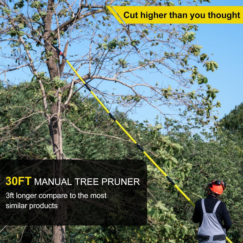 TGrasol 7.3-30FT Adjustable Manual pole saws for tree trimming