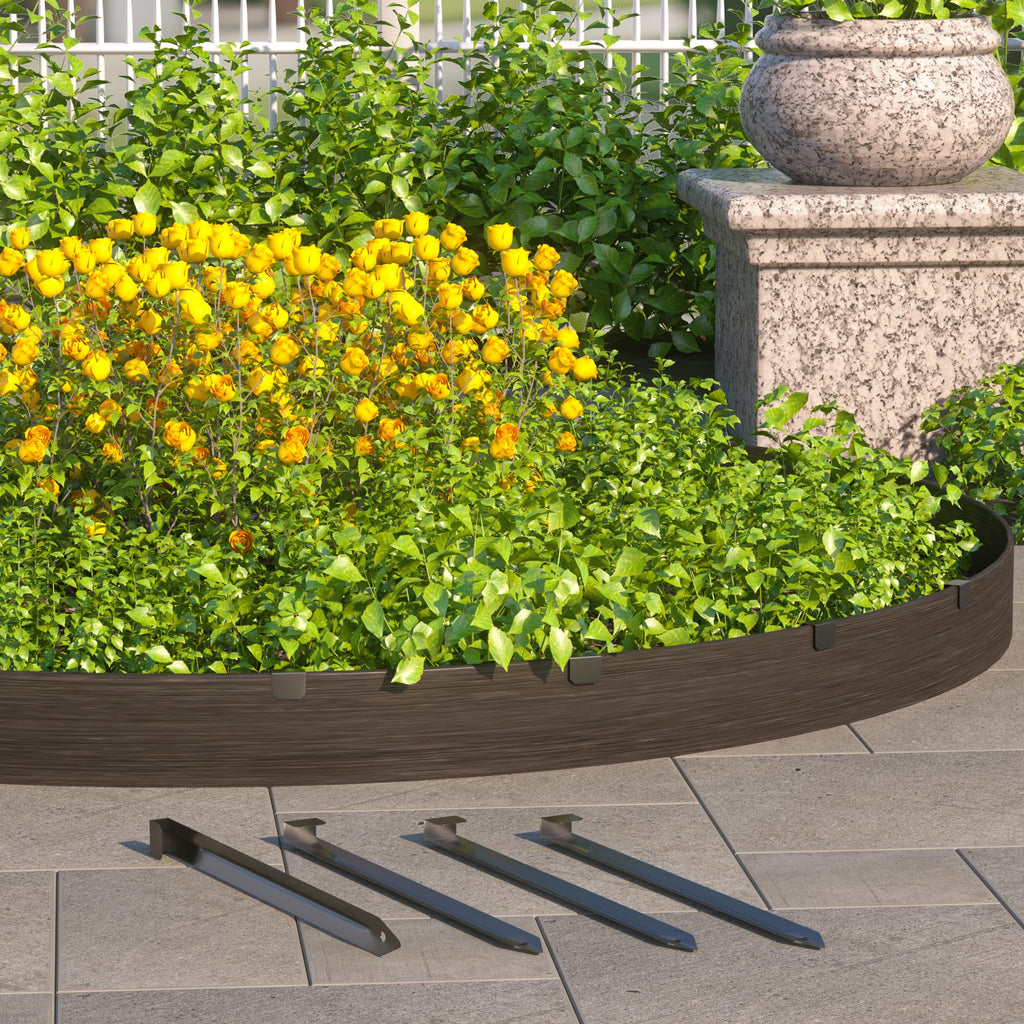 20Pcs Metal Landscape Edging Stakes, 10 Inch Garden Stakes Landscape Anchoring Spikes for Terrace Board, Landscape Edging Coil, Grass Barrier, Bender Board, Garden Liner, Black