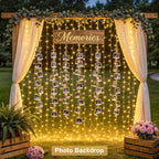 JMEXSUSS 300 LED Remote Control Curtain Lights, Plug in Fairy Curtain Lights Outdoor, Window Wall Hanging String Lights for Bedroom Indoor Dorm Backdrop Wedding Party Patio Christmas Decor, Warm White
