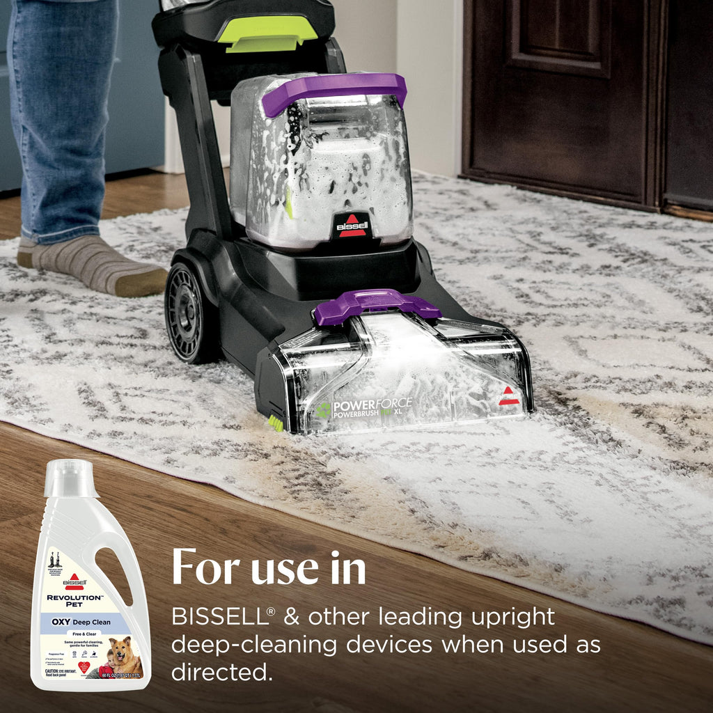 Bissell Free & Clear OXY Carpet Deep Clean Solution, for use in leading upright carpet cleaners, 60oz, Same powerful clean, gentle for families, Hypoallergenic formulation without dyes or fragrance