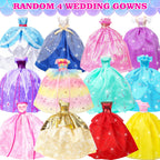 Style Shine 100 Pcs Doll Clothes & Accessories, 4 Wedding Gowns 2 Evening Dresses 6 Fashion Dresses 1 Jumpsuit 5 Tops 5 Pants 2 Swimsuit, 20 Hangers 10 Shoes 46 Accessories Toys for Girl Birthday Gift