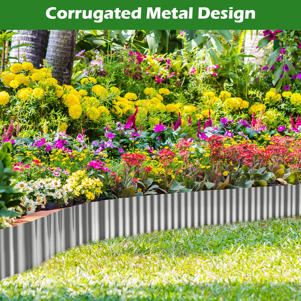 100ft Landscape Edging, 3in Tall Corrugated Metal Garden Border