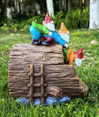 Ahbuohe Decorative Gutter Downspout Extensions Statue,3" x 4" Downspout Extension Sculpture,Gnomes Decorative Rain Gutter Downspout Extension Figurine Decor Sculpture for Lawn Yard