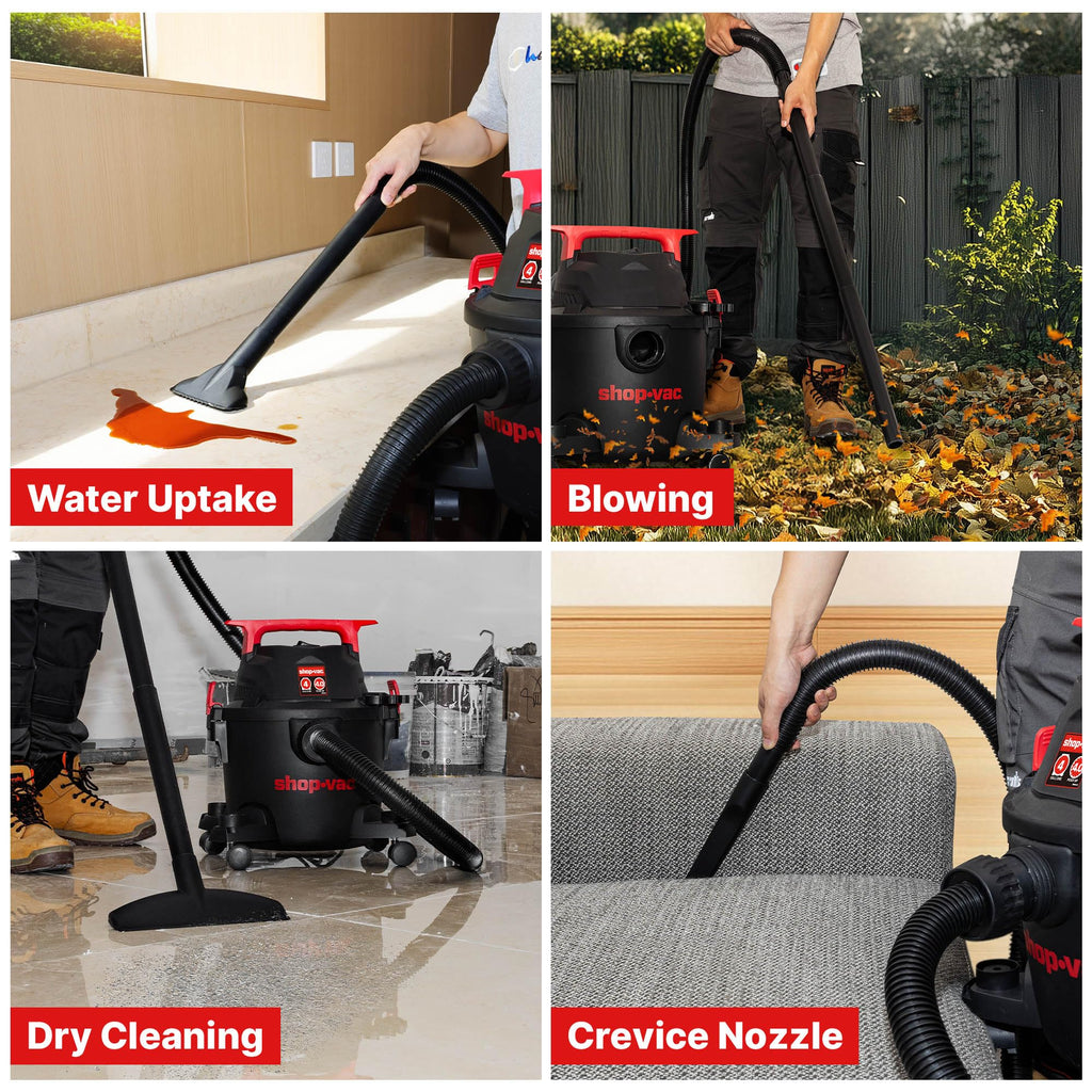 Shop-Vac 5430112 Wet/Dry Vacuum, 4 Gallon, 4 Peak HP, 1-1/4 Inch Diameter x 6 Foot Hose, 10 Foot Cord, Ideal for Jobsite, Garage, Workshop & Home