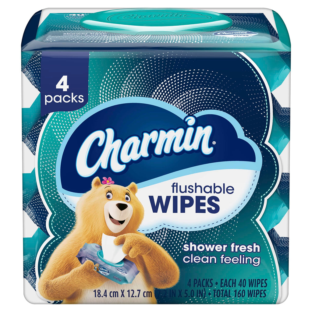 Charmin Flushable Wipes, 160 Total Wipes 40 Count (Pack of 24)