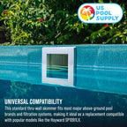 U.S. Pool Supply Standard Thru-Wall Above Ground Pool Skimmer Kit - ABS Construction, Complete Universal Set, Return Fitting, Vacuum Plate, Leaf Basket - Replacement Compatible with SP1091LX Skimmer