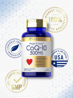 Carlyle CoQ10 300mg | 120 Softgels | Mega Q-Sorb Coenzyme Q-10 | with Black Pepper Extract | Non-GMO, Gluten Free Supplement