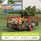 GarveeLife ATV UTV Tow Behind Dump Trailer 1600 lbs 22 Cubic Feet, Red
