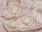 Milla Graduated Gold Hoop Earrings for Women, Large Size