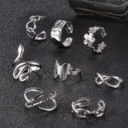 LOLIAS 16Pcs Stackable Stainless Steel Rings Jewelry for Women Non Tarnish