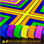 D-Xam 6-Pack Neon Gaffer Tape - 0.6 or 1 inch UV Blacklight Reactive Glow in The Dark Tape, Best for Parties, Dance Floors, Theaters & DIY Projects - 6 Vibrant Colors (1 inch x 15 feet)