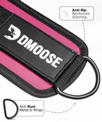 DMoose Ankle Strap for Cable Machine - One Size Fit with Premium Padding, Workout Kickback Ankle Cuffs, Ankle Bands for Working Out, Booty Workouts, Leg Extension, Hip Abductors & Lower Body Exercises