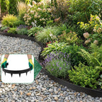 SnugNiture Galvanized Steel Landscape Edging - 4.5 inch Hammer-in Metal Garden Edging with 16Pcs Stakes, Edging for Lawn, Flower Bed and Yard - Garden Edger Border (50Ft Total)