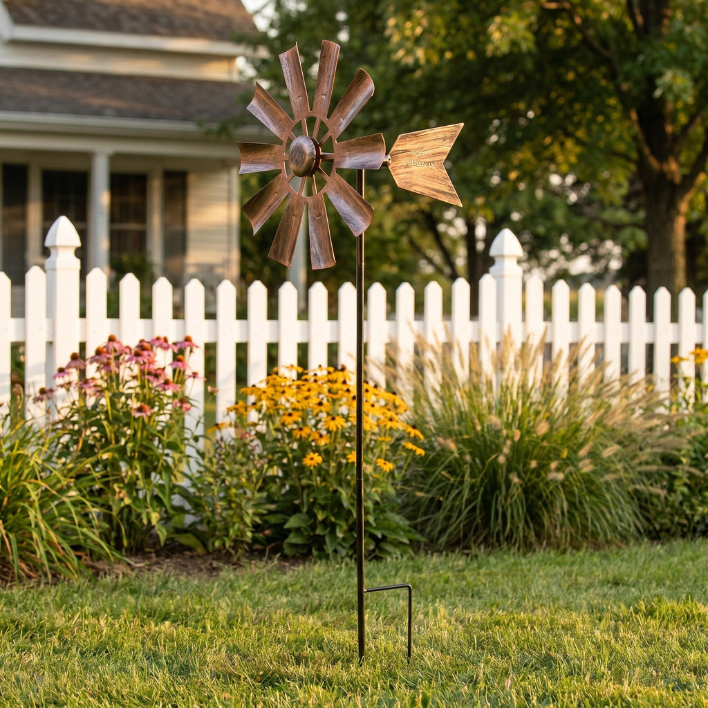 BinaryABC Metal Windmill for Yard Garden – Outdoor Wind Spinner Decor