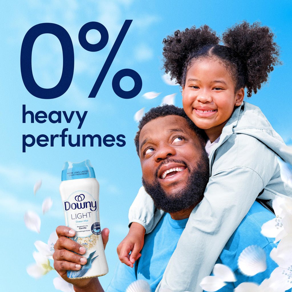 Downy Light Laundry Scent Booster Beads, Ocean Mist Scent, 30.1 oz, in-Wash Fabric Beads Designed to Be Gentle with a Light Boost of Scent, No Heavy Perfumes