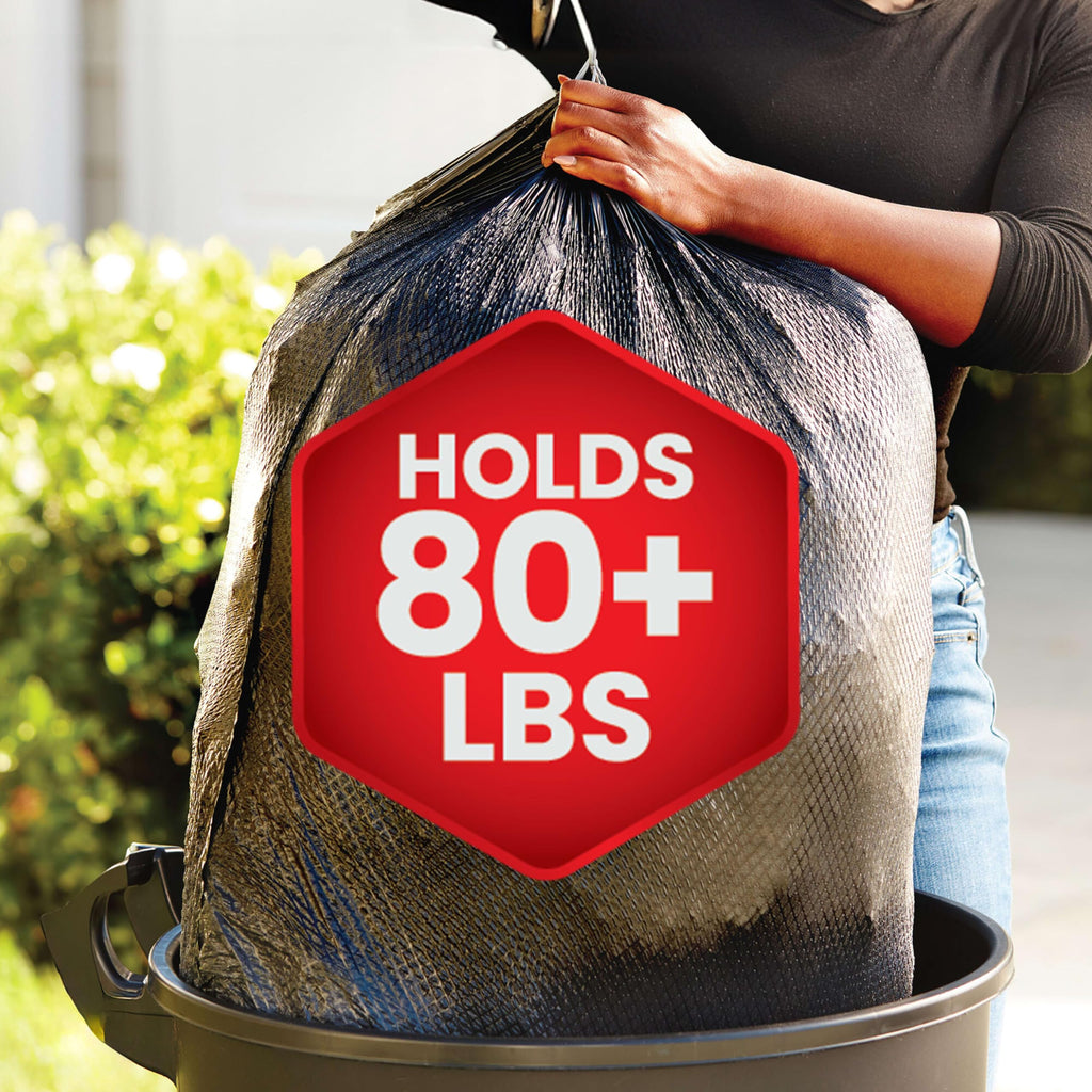 Glad ForceFlex Trash Bags 30 Gallon | Black | LeakGuard Protection | Stretchable Strength | 68 Count, Pack of 4