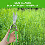 GARDEN GURU Hand Grass Clipper Scissors – Classic Forged Steel Grass Shears Pruners – Comfort Grip Handles – Perfect for Hand Edging Lawn, Trimming Shrubs & Flowers, Gardening, Landscaping
