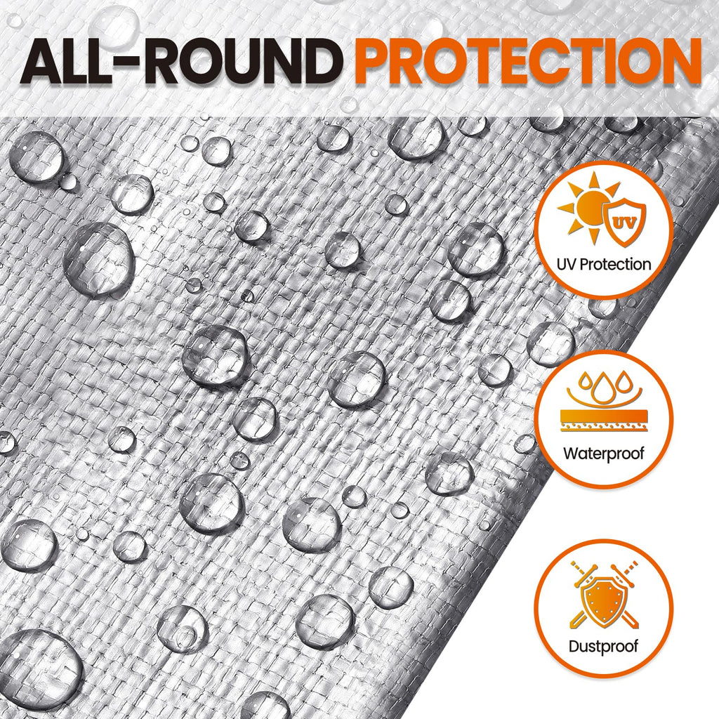 SpacEver 16x20 FT Tarp Waterproof, 16 Mil Tarps Heavy Duty Waterproof Multipurpose Protective Cover UV Resistant Rip & Tear Resistant with Grommets Reversible for Home Boats Cars Camping