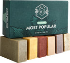 Crate 61, Handmade in Canada, Plant Based Cold Process Natural Bar Soap, With Premium Essential Oils, Dry Skin, Pack of 6 (Most Popular)