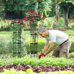 Mushroom Obelisk Trellis for Climbing Plants Outdoor 65", Adjustable Weatherproof Garden Umbrella Plant Trellis Support for Rose, Clematis, Cucumber, Pole Beans, Potted Plants, Yard Patio, 1 Pack