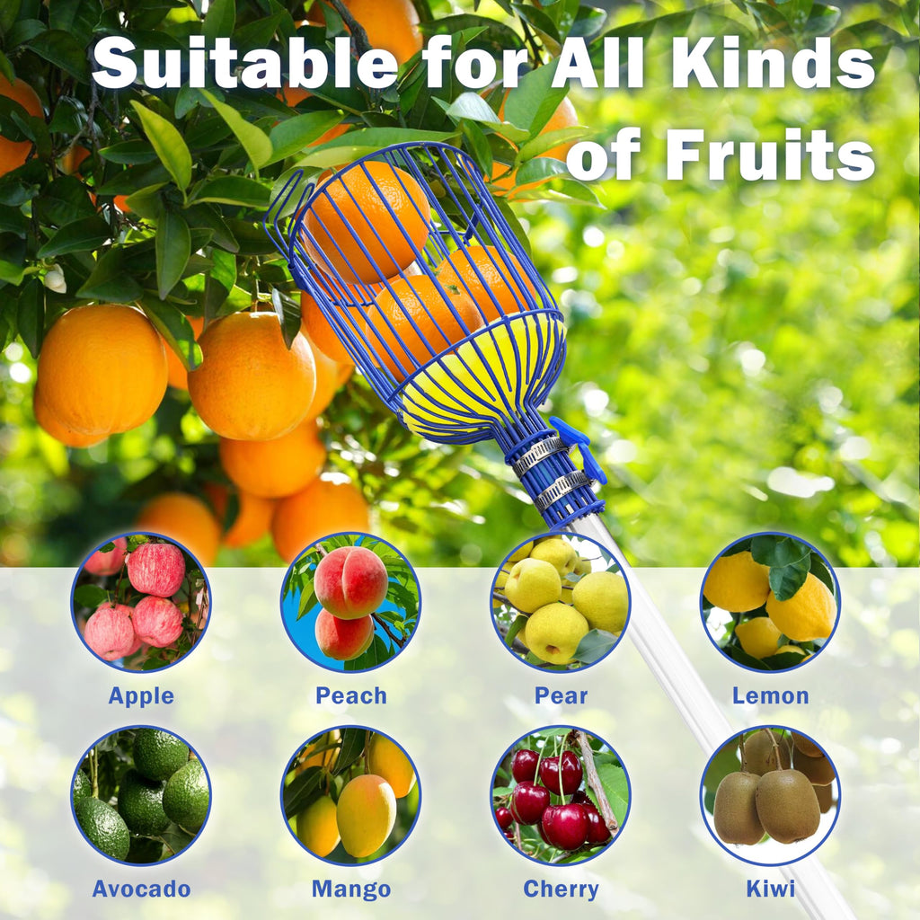 ELNDUXG Fruit Picker Upgraded Round Claws Reduce Fruit Damage (65inch)