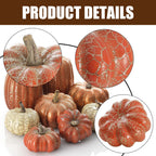 Artgar Pumpkin Decor, 8 PCS Halloween Pumpkin