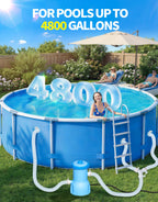 BluClear Standard Series Above Ground Pool Filter Pump - 800 GPH Flow Rate | Rapid Circulation & Micro-Debris Filtration, Pool Cartridge Filter Pump System - Keep Water Crystal Clean & Clear-Deep Blue