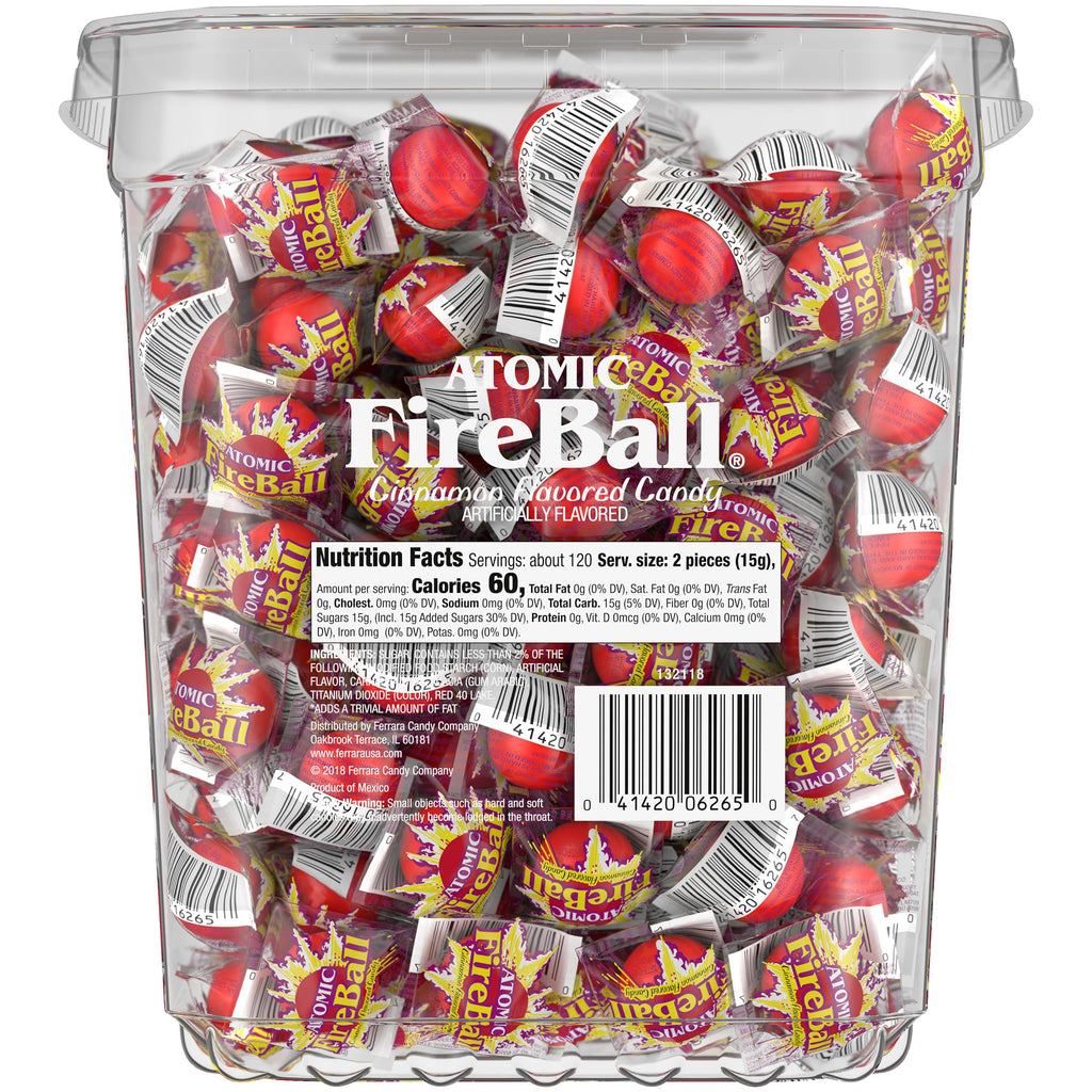 Atomic Fireball Cinnamon Hard Candy, Individually Wrapped, 64.8 oz, 240 Ct