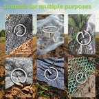 60Pcs Thick 8 Gauge 0.16 in Circle Top Landscape Fabric Pins Hard Holding,6 Inch Galvanized Landscape Fabric Stakes, for Tent, Weed Barrier Fabric, Plant Cover,Landscape Pins Stronger Not Easy Bend