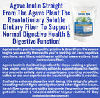 Organic Inulin Powder (48oz/3 lbs) Gentle Agave Prebiotic Soluble Fiber Supplement for Digestive Support, Gut Health, Vegan Baking, Smoothies & Drinks