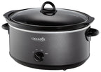 Crock-Pot 7-Quart Manual Slow Cooker, Family Size Serves 8+ People & Fits 6-lb Roast, Removable Stoneware with Warming Setting, Dishwasher Safe for Easy Cleanup, Charcoal