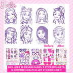 Horizon Group USA Barbie Magazine - Create Hair & Makeup Looks with 130+ Stencils, 180+ Stickers, Crayons & Pretend Makeup