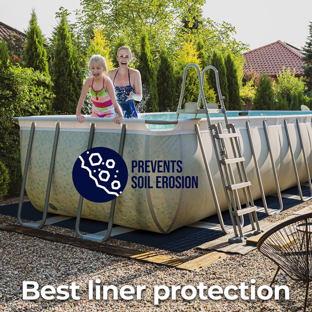 Shop Square 12-Foot-by-24-Foot Rectangle Pool Liner Pad for Above Ground Pools - Rectangle Pool Pad, Under Pool Mat, Puncture Protection, Extend Liner Life, Durable Geotextile Material