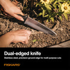 Fiskars Hori Hori Garden Knife with Sheath, Heavy Duty Gardening Hand Tool