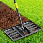 Lawn Leveling Rake, Heavy Duty 17"x10" Curved Ground Plate, 72" Long Handle Lawn Leveler Tool Landscape Rake for Compost Soil Dirt Sand Grass Peat Moss