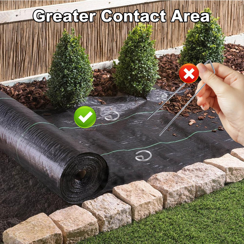 100 Pack Landscape Staples 8 Gauge 6 Inch Galvanized Garden Stakes SOD Pins Yard Lawn Spikes for Plant Cover, Tent, Weed Barrier Fabric, Turf, Inflatable and Outdoor Decorationlandscape Fabric Stakes