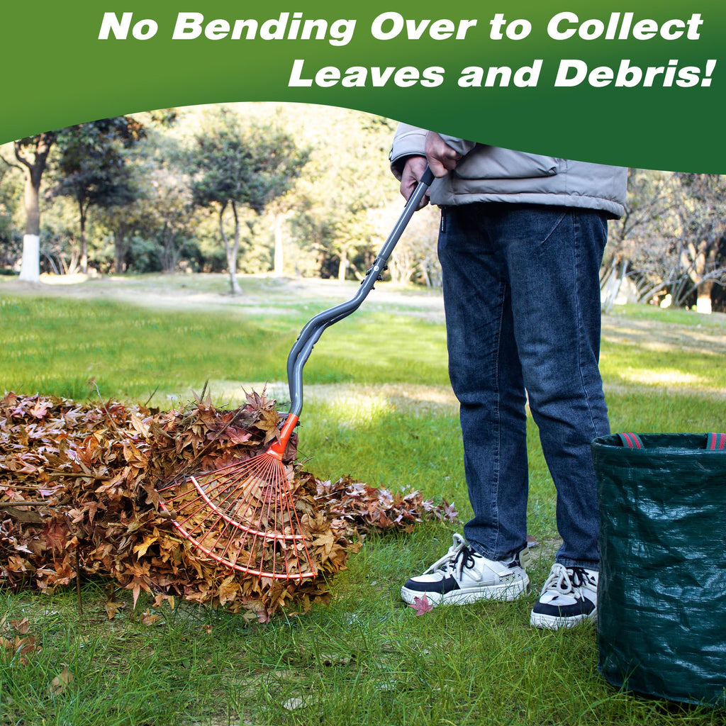Walensee Leaf Grabber Rake, Long Handle Yard Debris Collector for Lawn