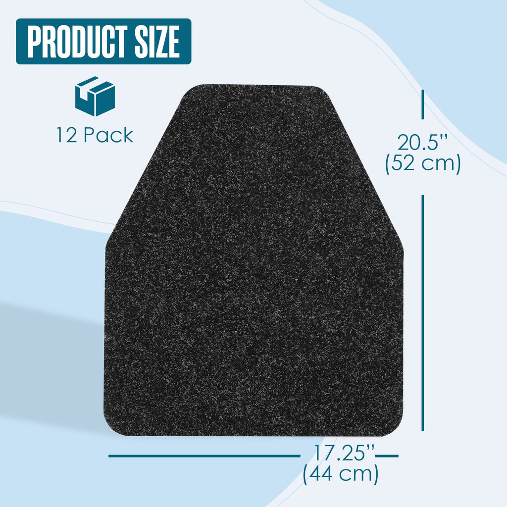 Urinal Mats, Urinal Mats for Men Bathroom, Large, Black, 17.25x20.5”, 12PK