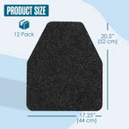 Urinal Mats, Urinal Mats for Men Bathroom, Large, Black, 17.25x20.5”, 12PK